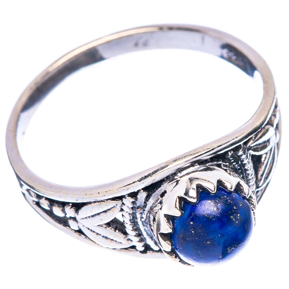 Lapis Lazuli Dainty Ring Size 7.75 (925 Sterling Silver) R5916
