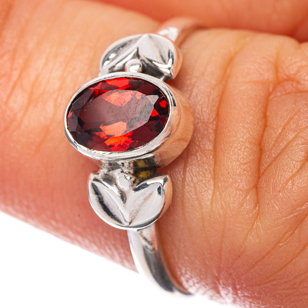 Garnet Dainty Ring Size 6.5 (925 Sterling Silver) R145225
