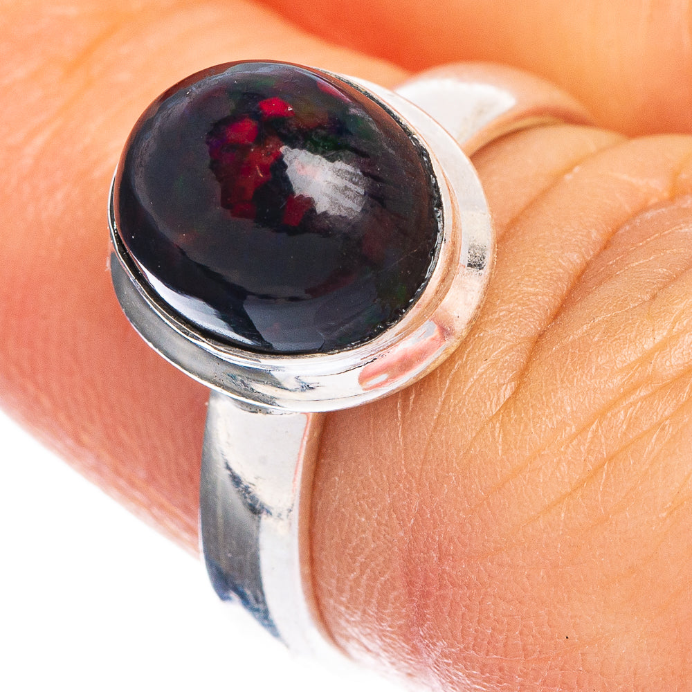Black Opal Ring Size 5.75 (925 Sterling Silver) R144305