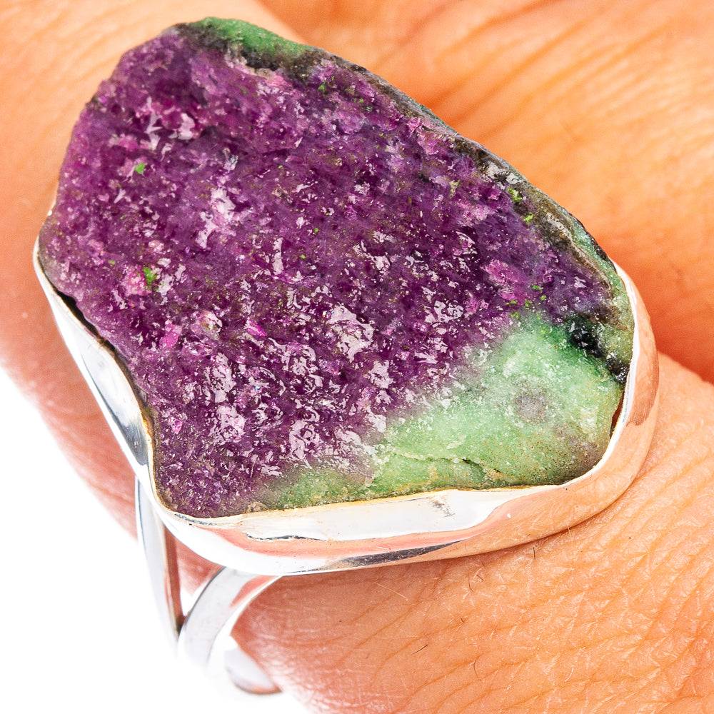 Rough Ruby Zoisite Ring Size 10.5 (925 Sterling Silver) R7472