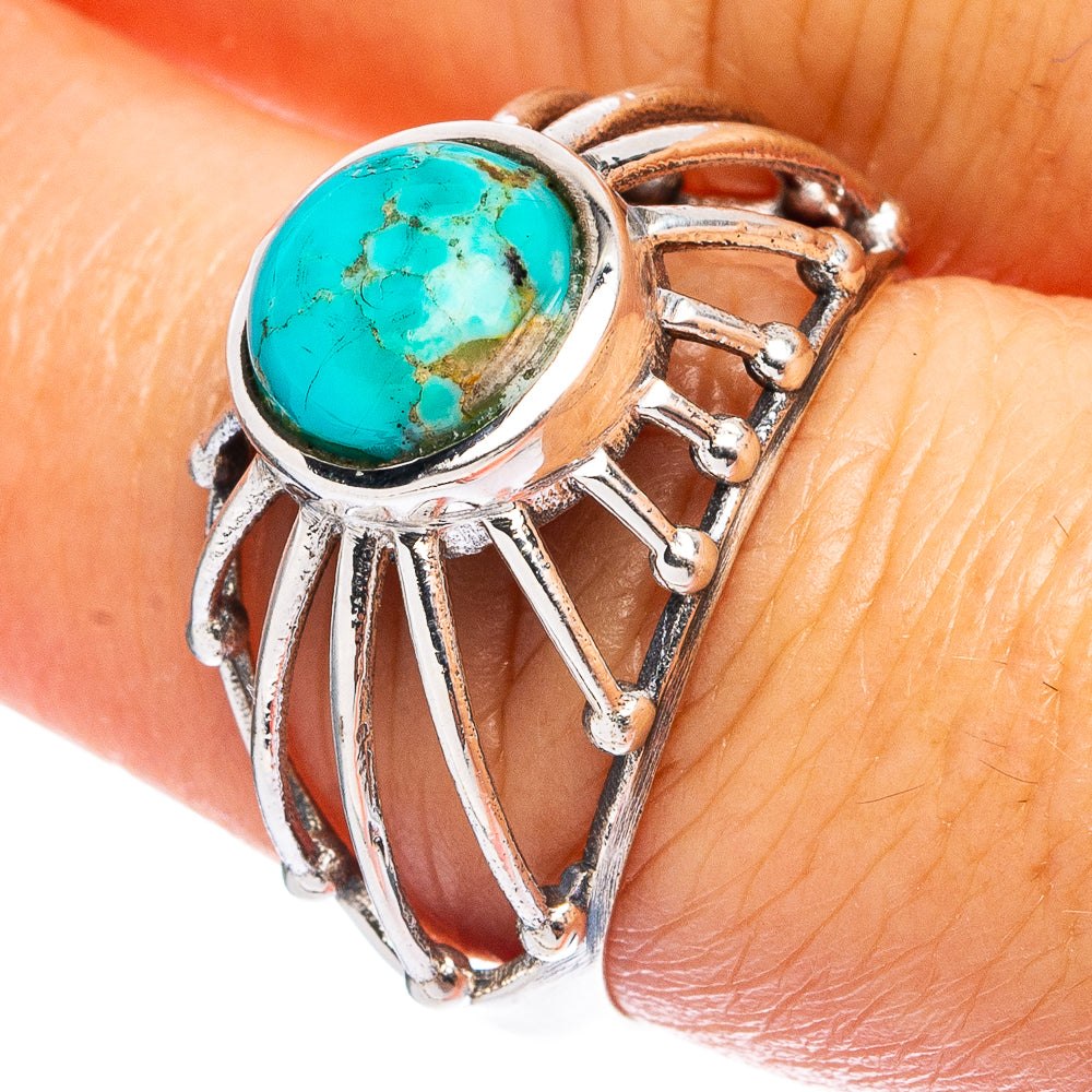 Rare Arizona Turquoise Ring Size 7.5 (925 Sterling Silver) R4715