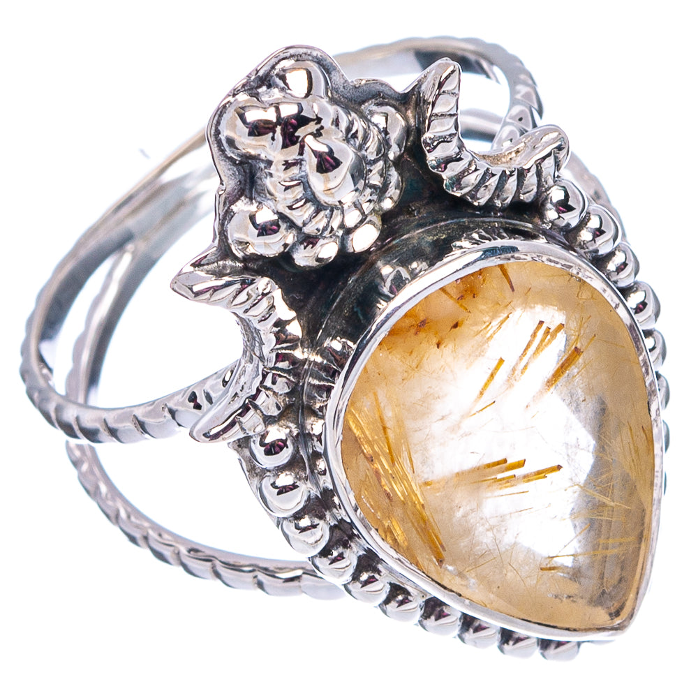 Premium Rutilated Quartz Ring Size 6.5 (.925 Sterling Silver)