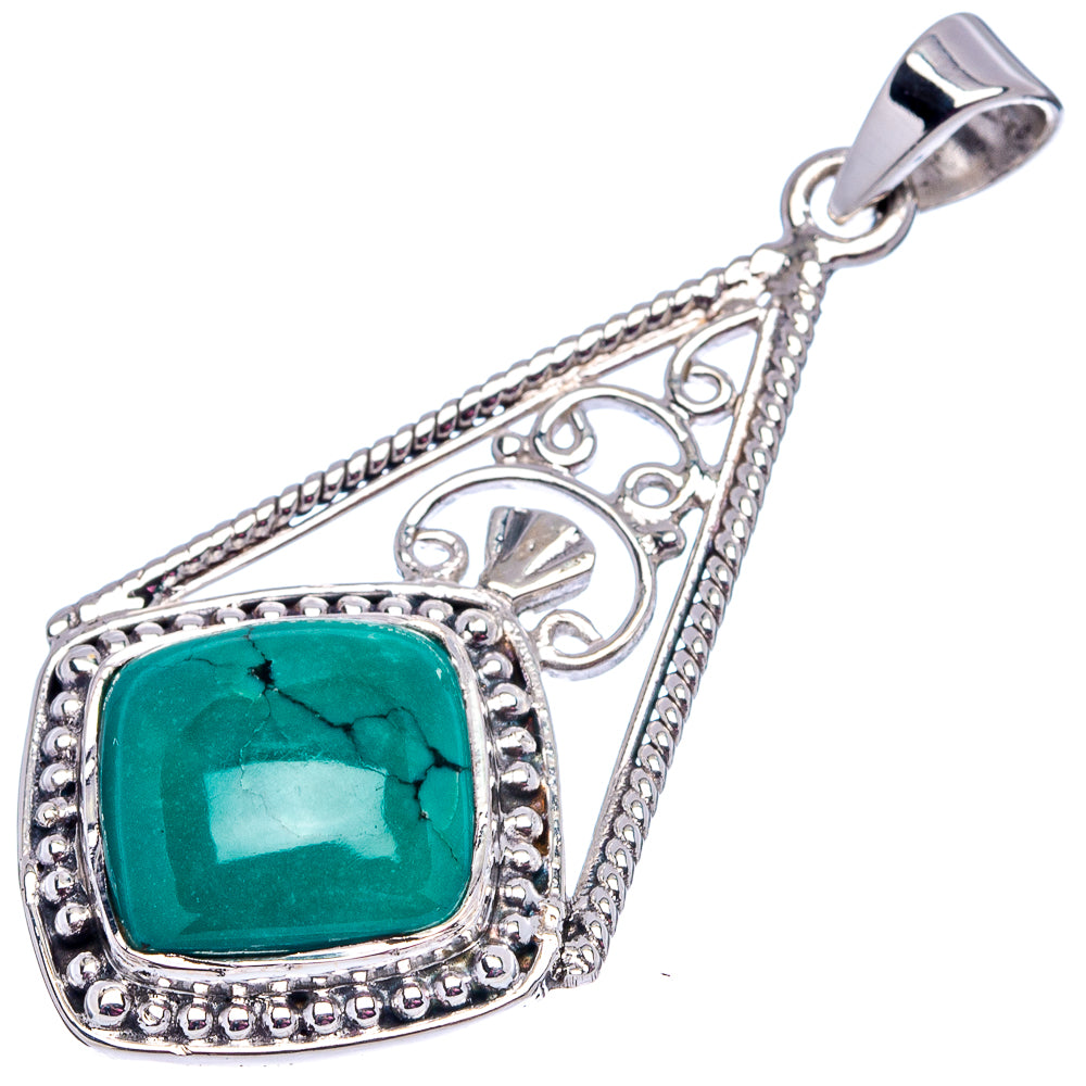 Premium Turquoise Pendant 1 7/8" (.925 Sterling Silver)