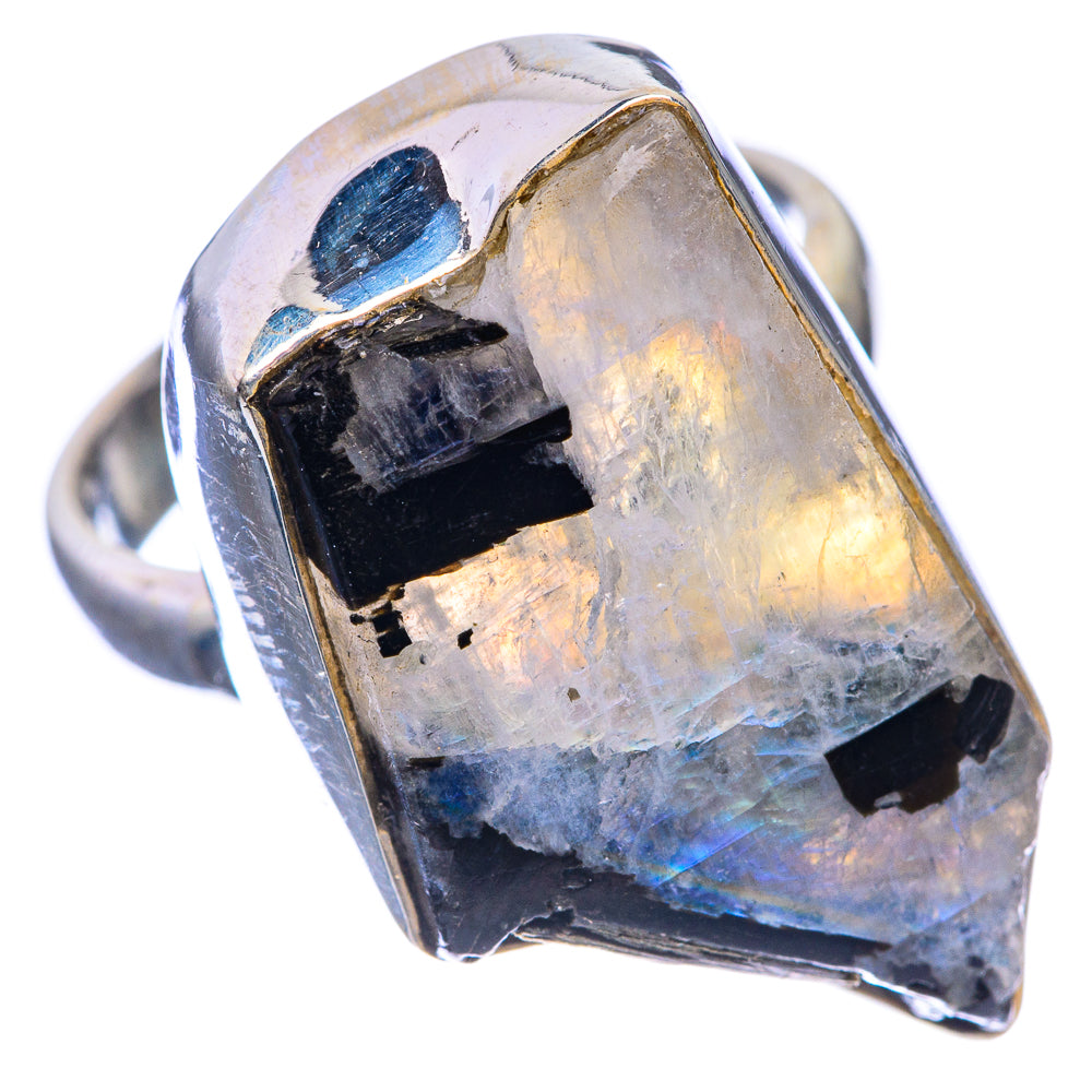 Rough Rainbow Moonstone Ring Size 6 (925 Sterling Silver) RING143408