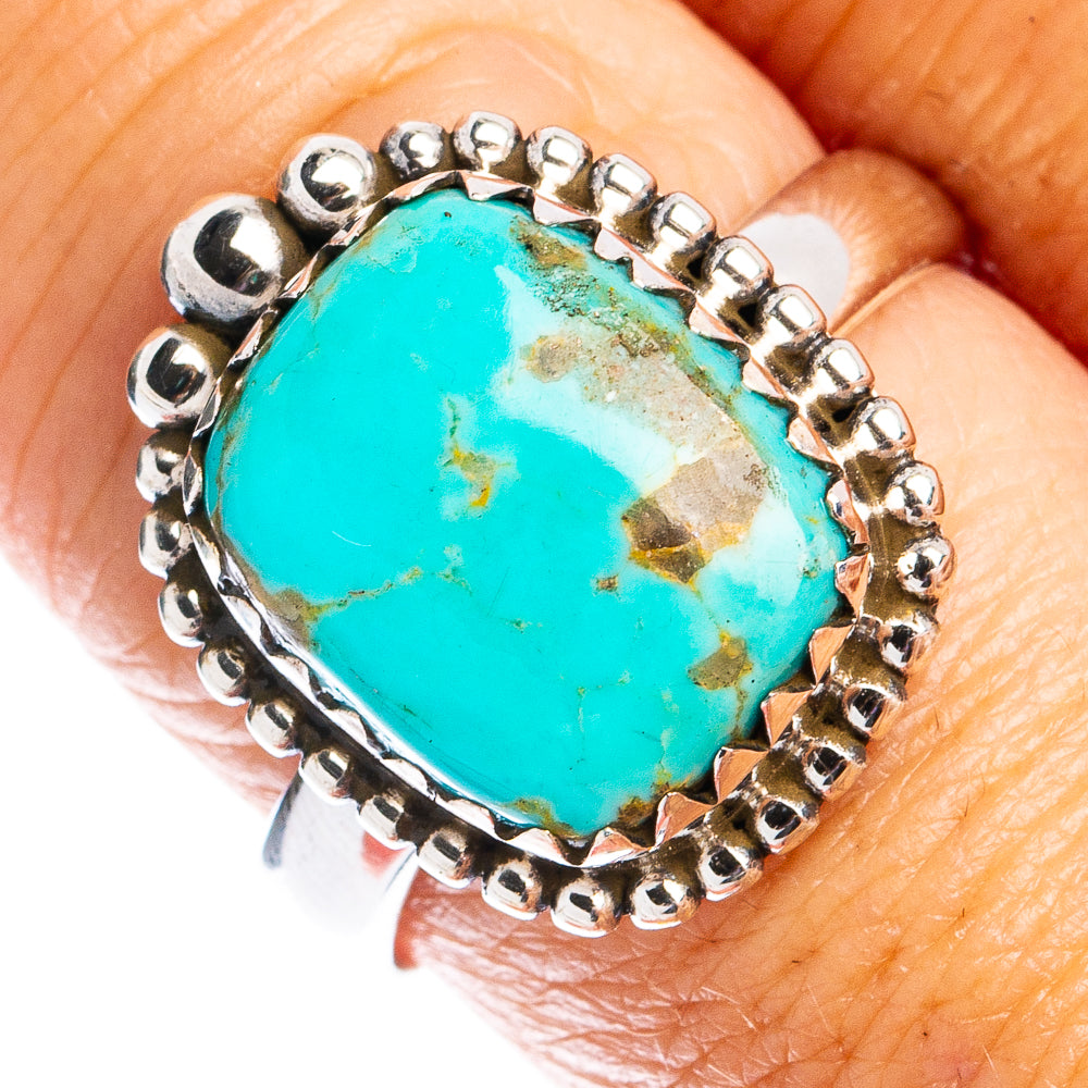 Rare Kingman Turquoise Ring Size 8.75 (925 Sterling Silver) R8460
