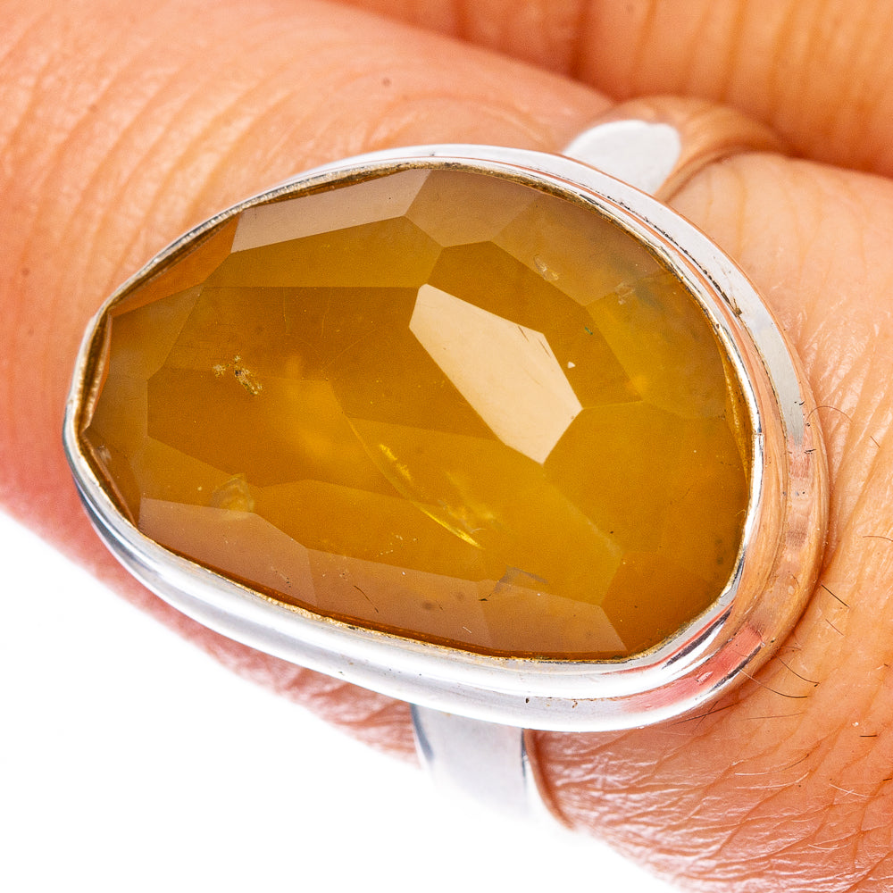 Yellow Opal Ring Size 7.75 (925 Sterling Silver) R1378