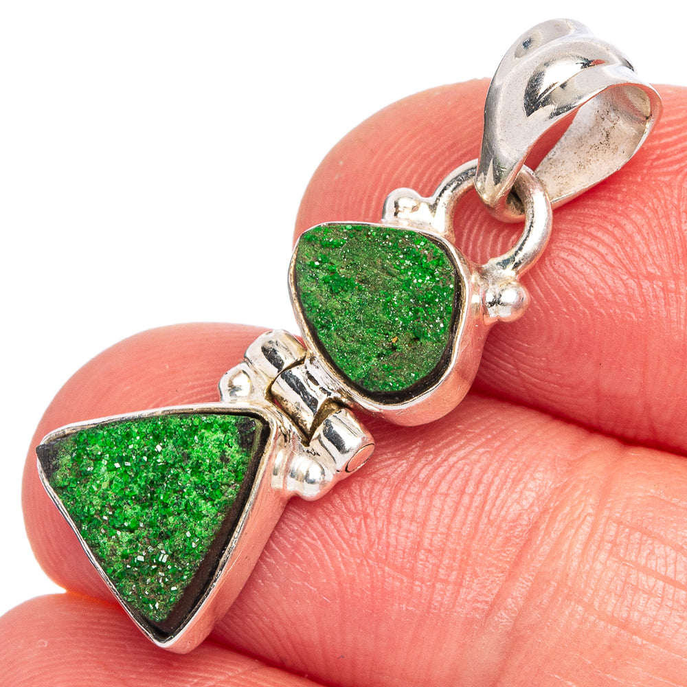 Rare Uvarovite Garnet Pendant 1 1/4" (925 Sterling Silver) P40370