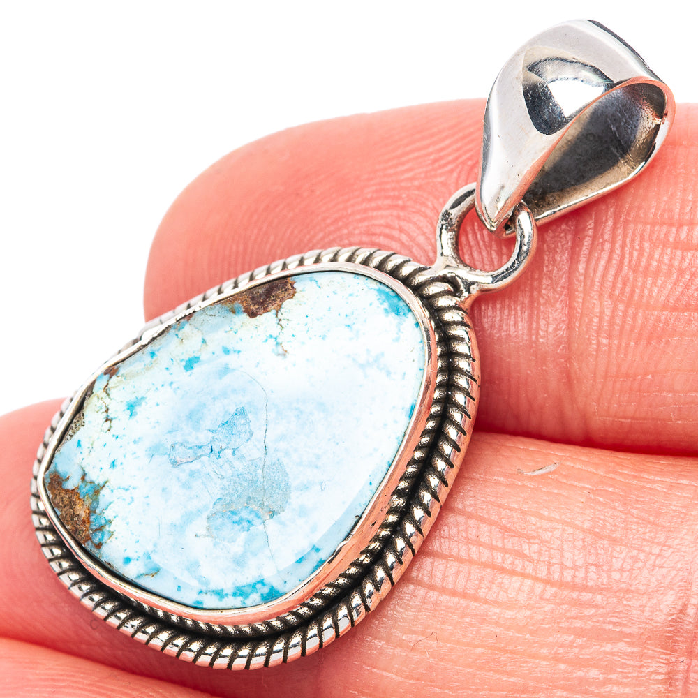 Rare Golden Hills Turquoise Pendant 1 3/8" (925 Sterling Silver) P42708