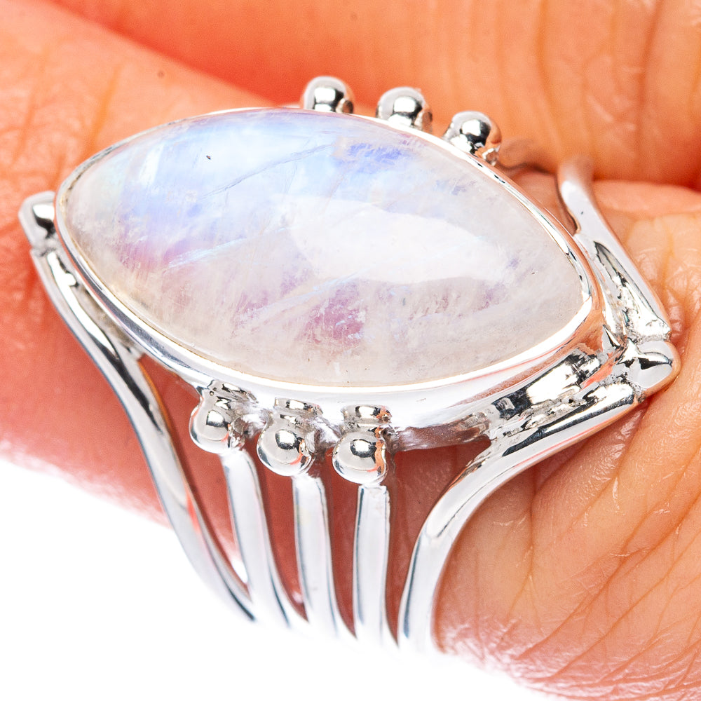 Premium Rainbow Moonstone 925 Sterling Silver Ring Size 6 (925 Sterling Silver) R2660