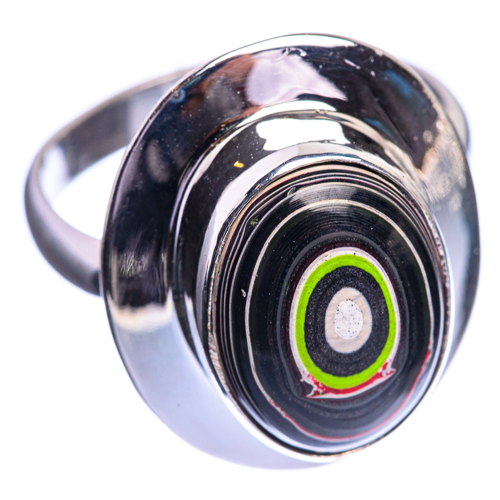 Rainbow Calsilica 925 Sterling Silver Ring Size 10.5