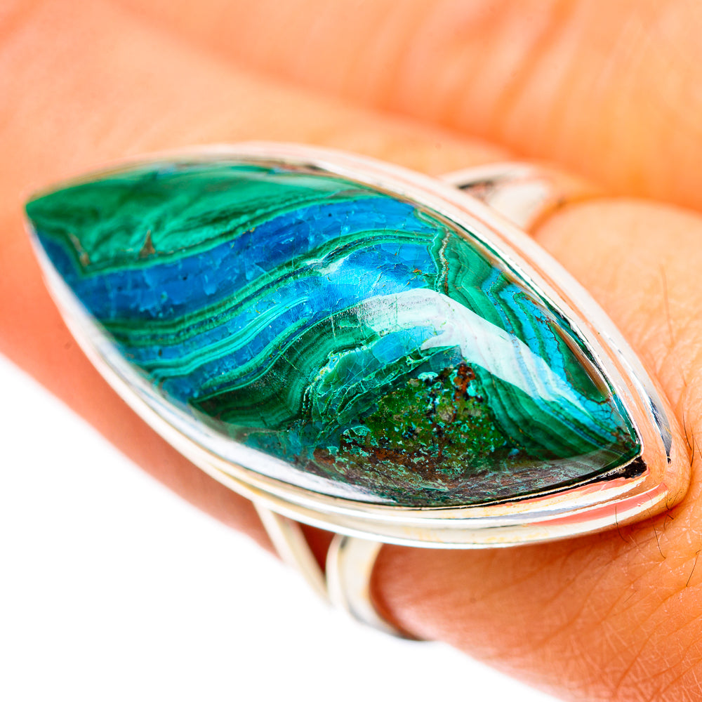 Large Chrysocolla Ring Size 8 (925 Sterling Silver) RING139092