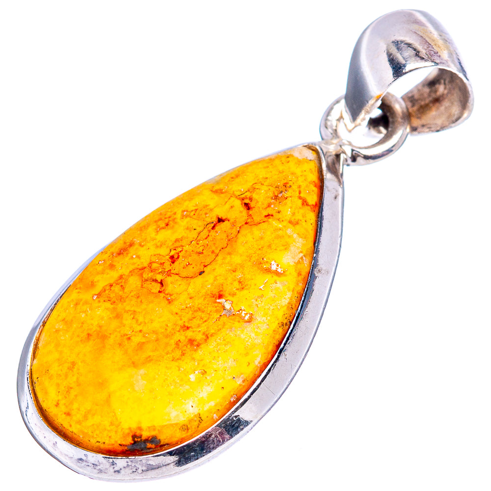 Bumblebee Jasper Pendant 1 1/4" (.925 Sterling Silver)
