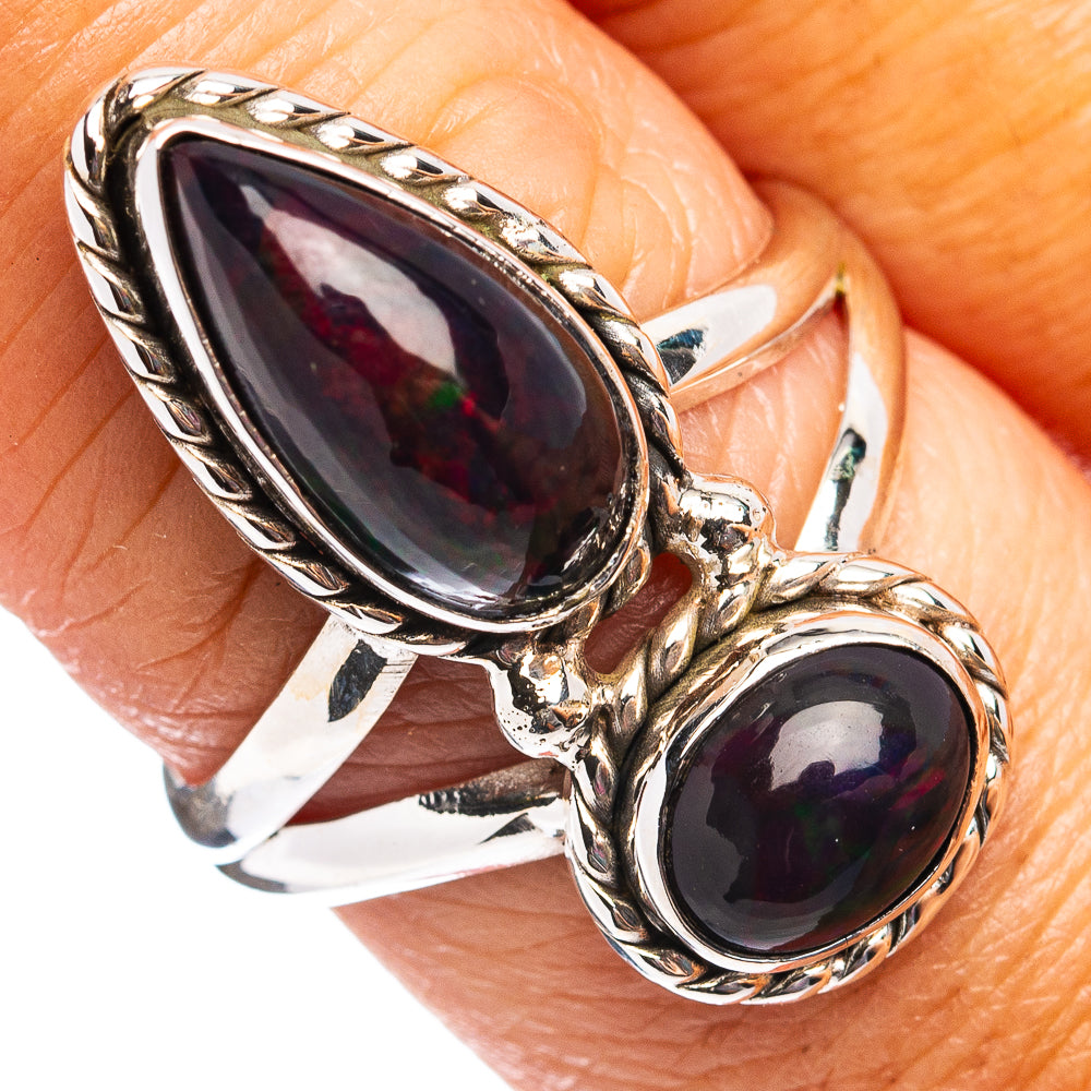 Premium Black Opal Ring Size 8 (.925 Sterling Silver)
