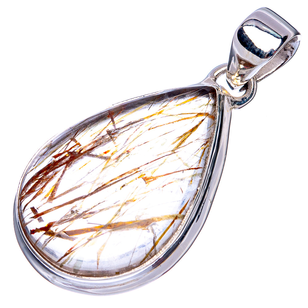 Rutilated Quartz Pendant 1 3/8" (925 Sterling Silver) P41968