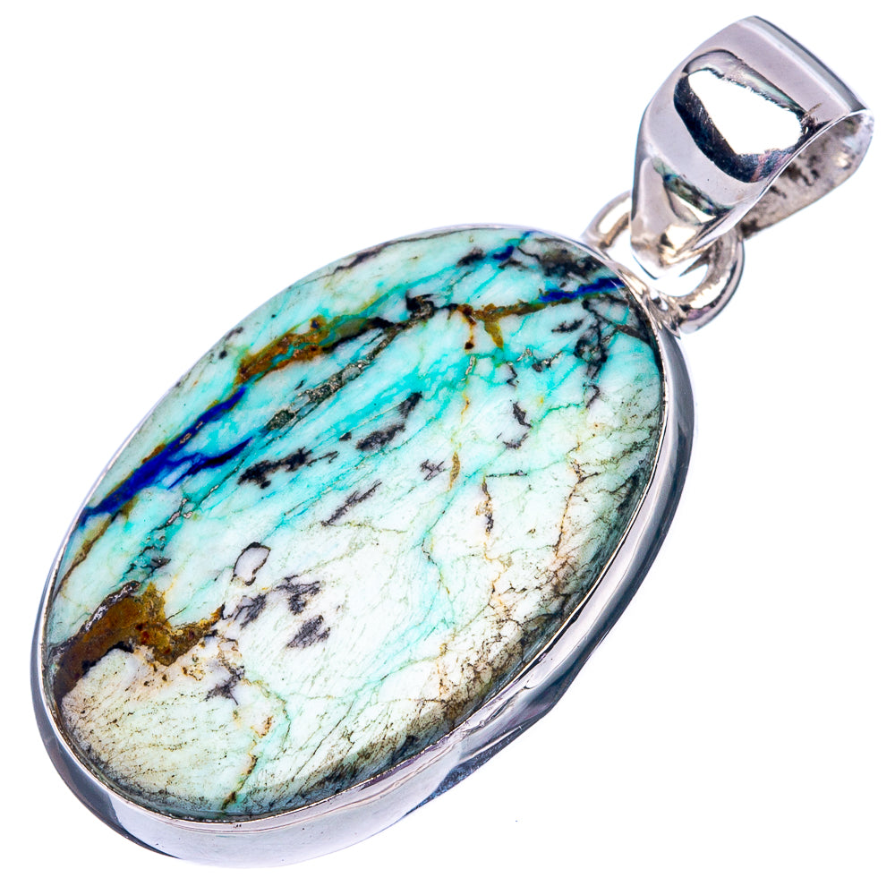 Azurite 925 Sterling Silver Pendant 1 3/8" (925 Sterling Silver) P42629