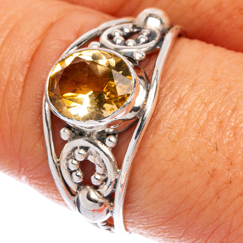 Faceted Citrine Dainty Ring Size 9 (925 Sterling Silver) R145435