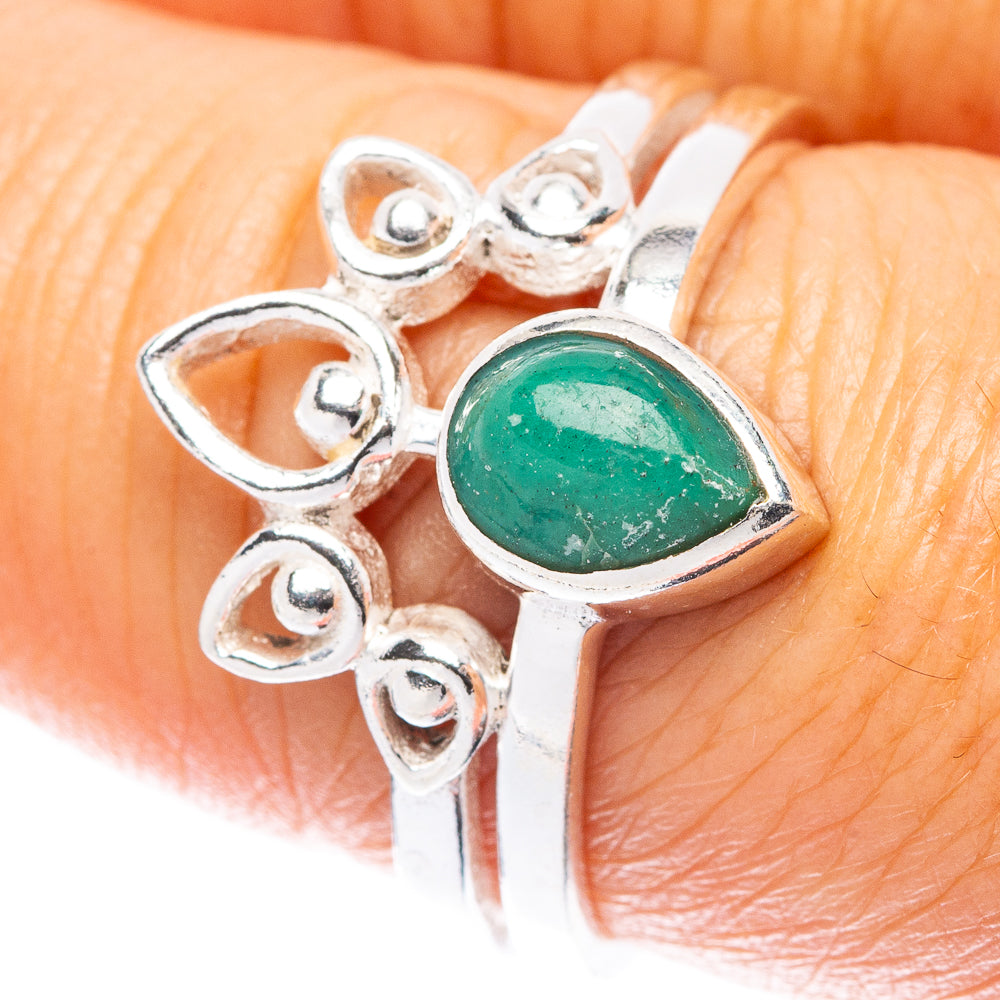Chrysocolla Ring Size 7.75 (925 Sterling Silver) R5504