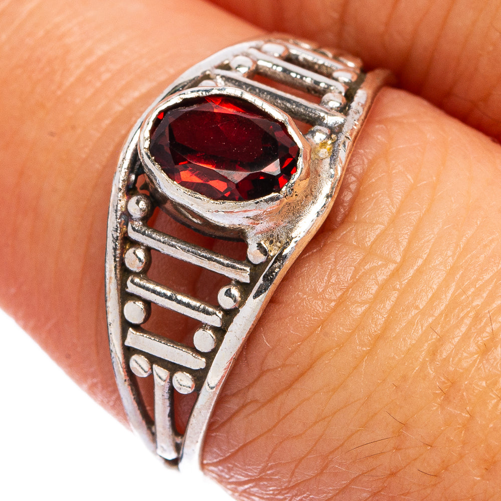 Garnet Dainty Ring Size 8.25 (925 Sterling Silver) R145352
