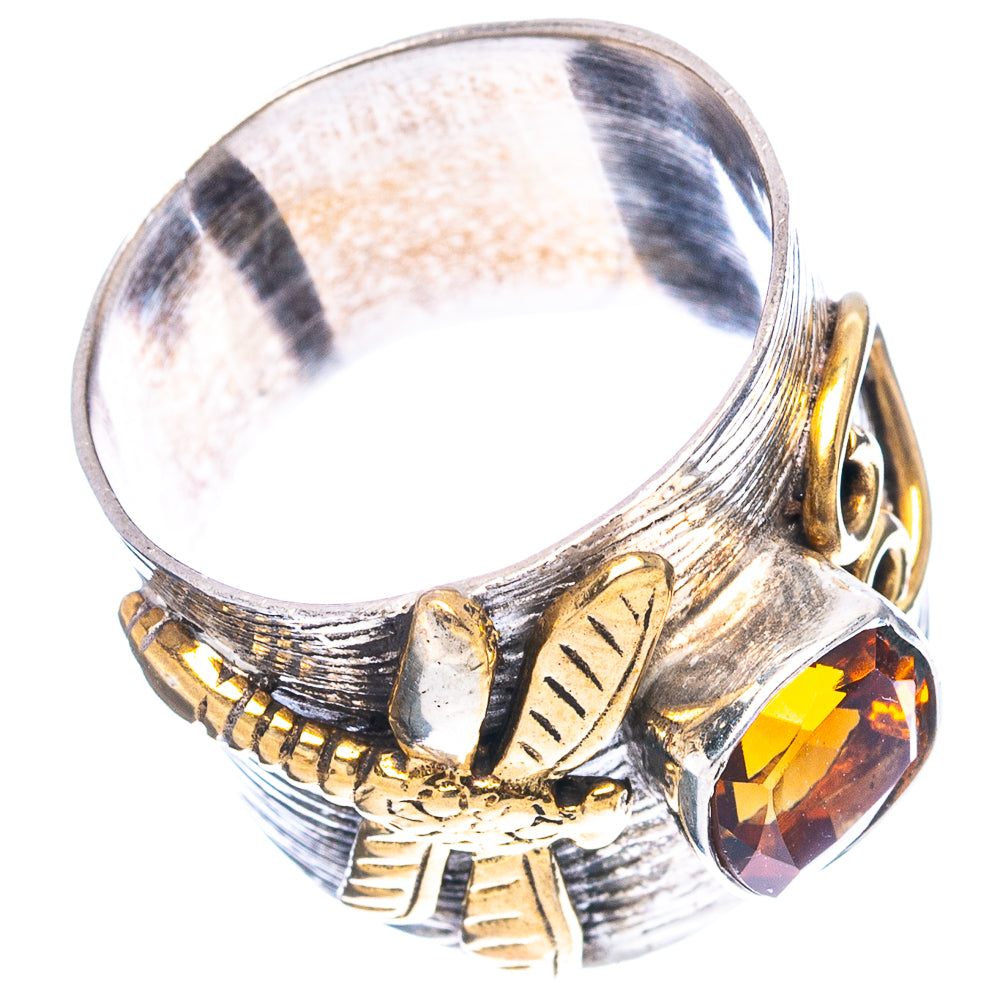 (Classic Series) Mandarin Citrine Ring Size 6 (.925 Sterling Silver)