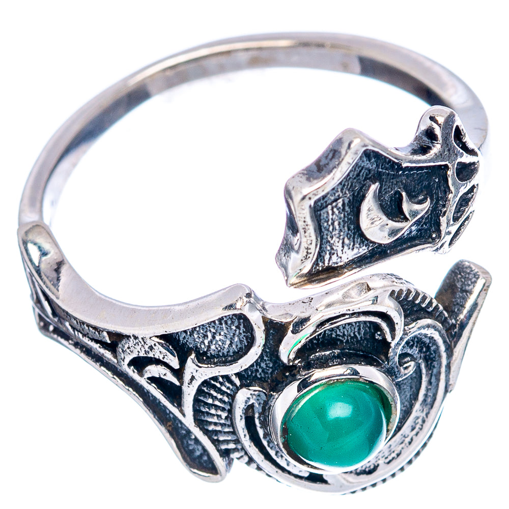 Green Onyx Dainty Ring Size 6 Adjustable (.925 Sterling Silver)