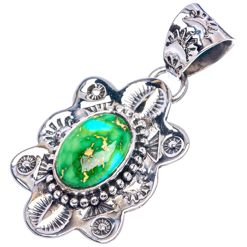 Rare Sonoran Gold Turquoise Pendant 1 3/4" (.925 Sterling Silver)