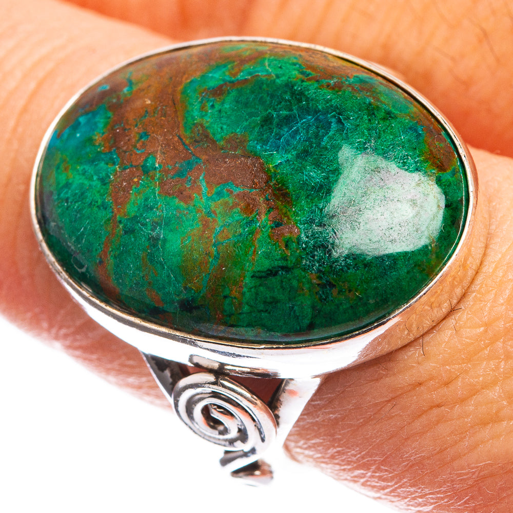 Large Chrysocolla Ring Size 8.5 (925 Sterling Silver) R143009
