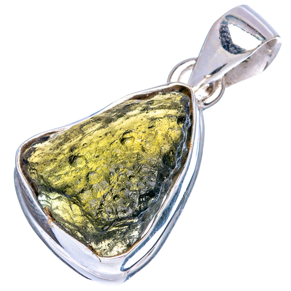 Rare Moldavite Pendant 1 1/8" (925 Sterling Silver) P43489