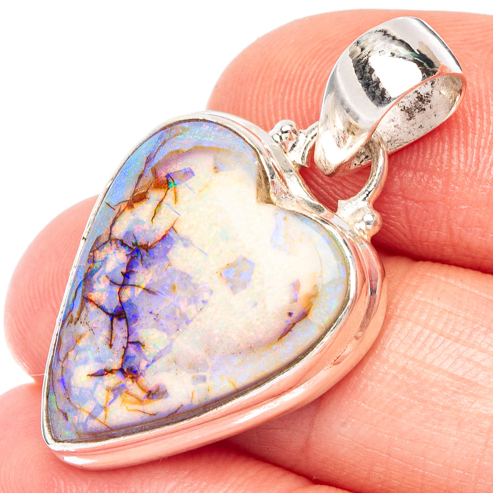 Rare Sterling Opal Pendant 1 3/8" (925 Sterling Silver) P43862