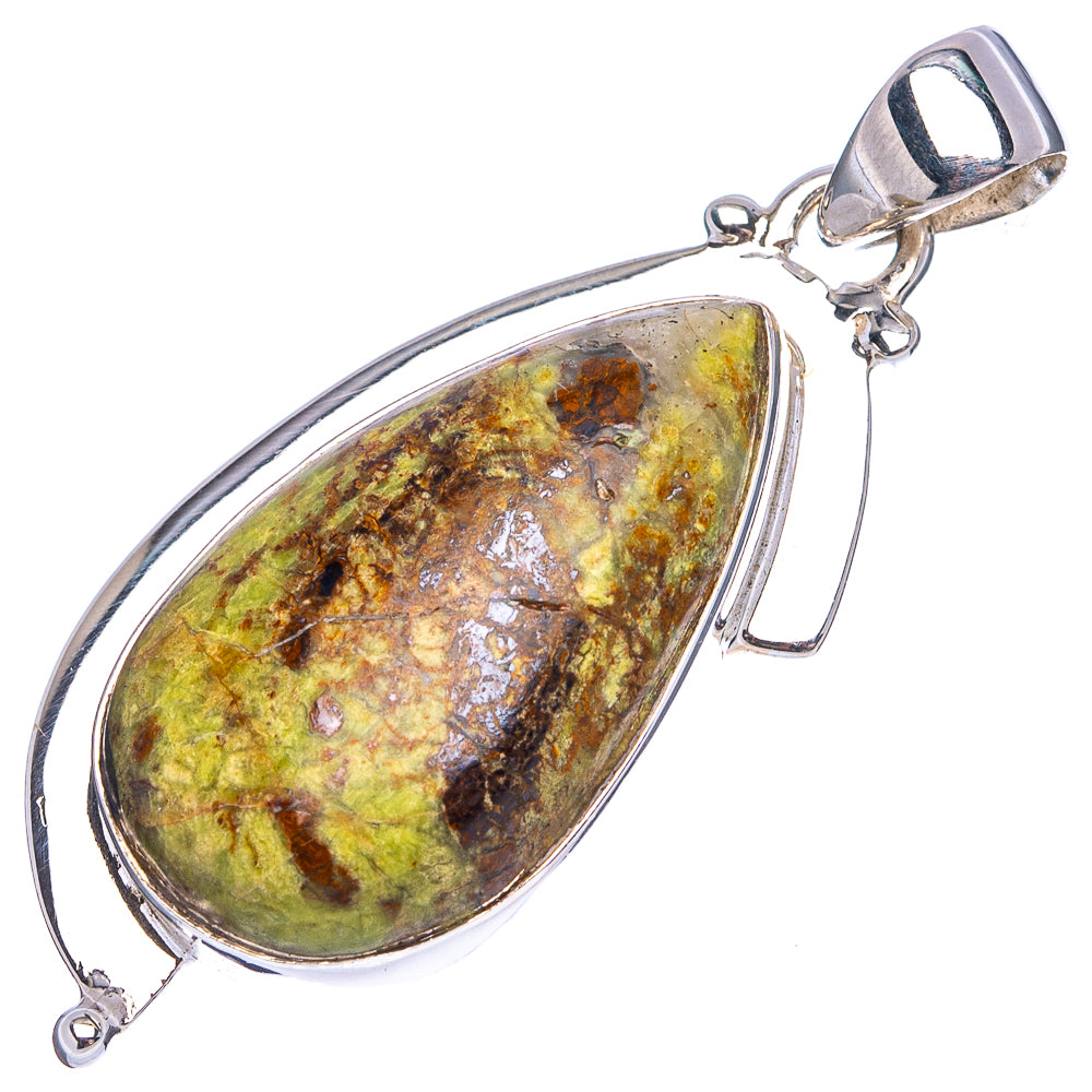 Premium Gaspeite Pendant 1 7/8" (.925 Sterling Silver)