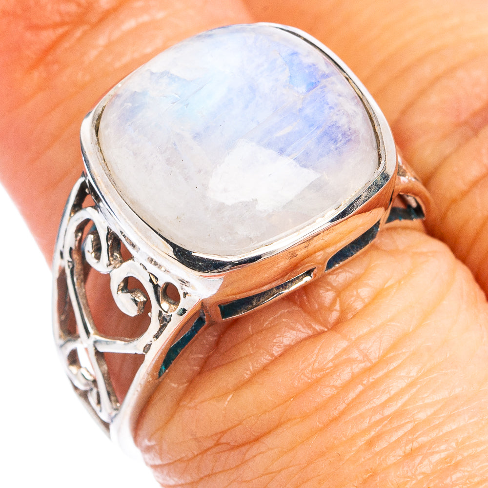 Rainbow Moonstone Ring Size 7 (.925 Sterling Silver)