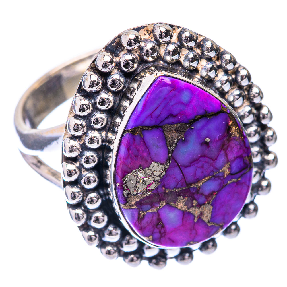 Purple Copper Composite Turquoise Ring Size 7 (925 Sterling Silver) R141516