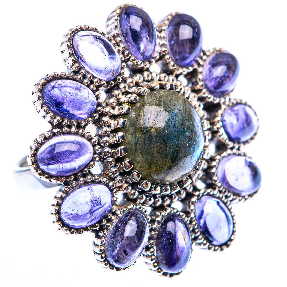 Large Labradorite, Tanzanite Ring Size 6.5 (925 Sterling Silver) RING140232