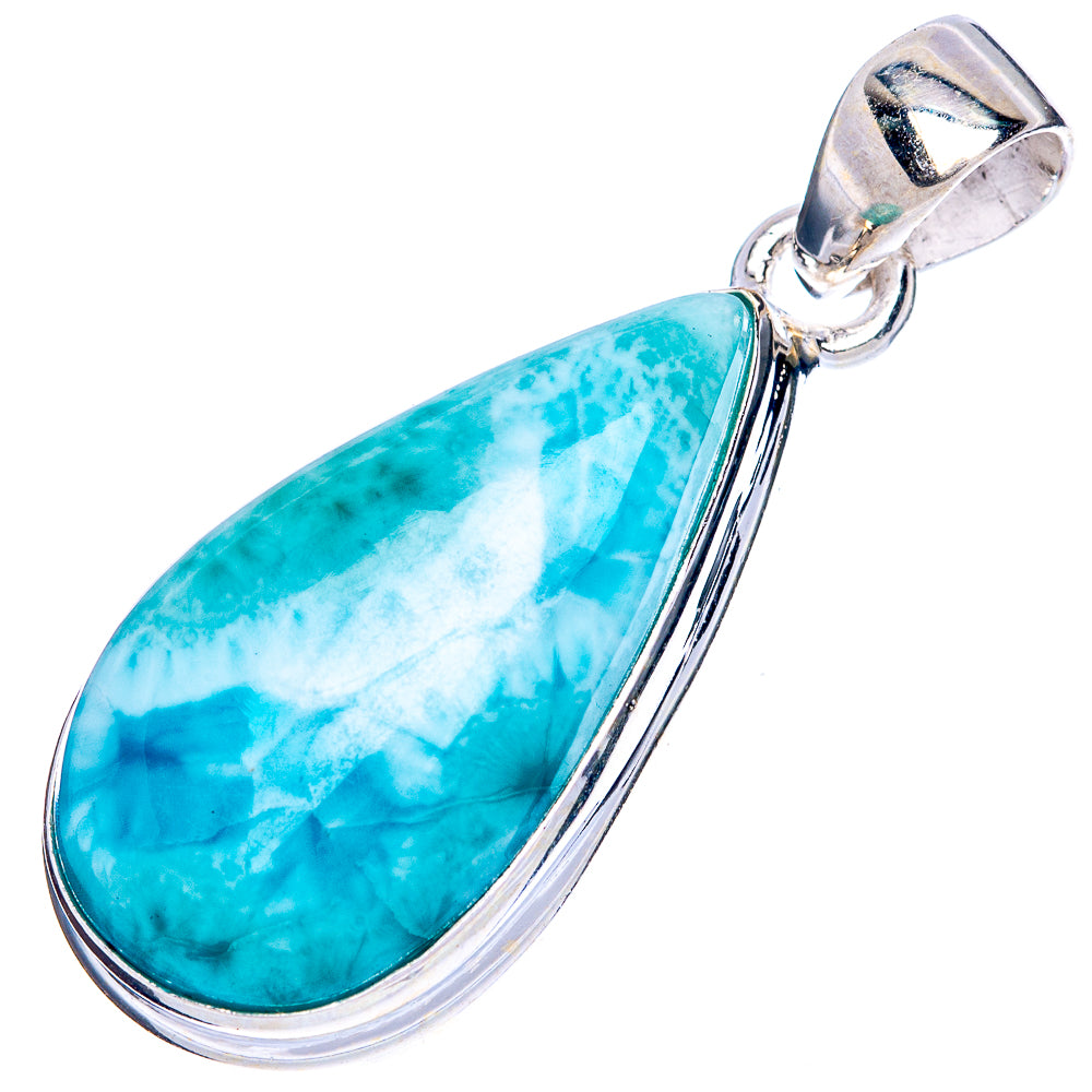 Larimar Pendant 1 1/2" (925 Sterling Silver) P41711