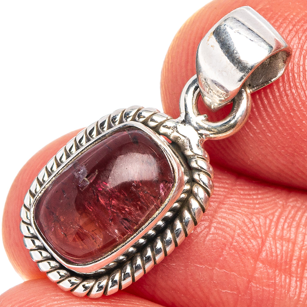 Rare Pink Tourmaline Pendant 7/8" (.925 Sterling Silver)