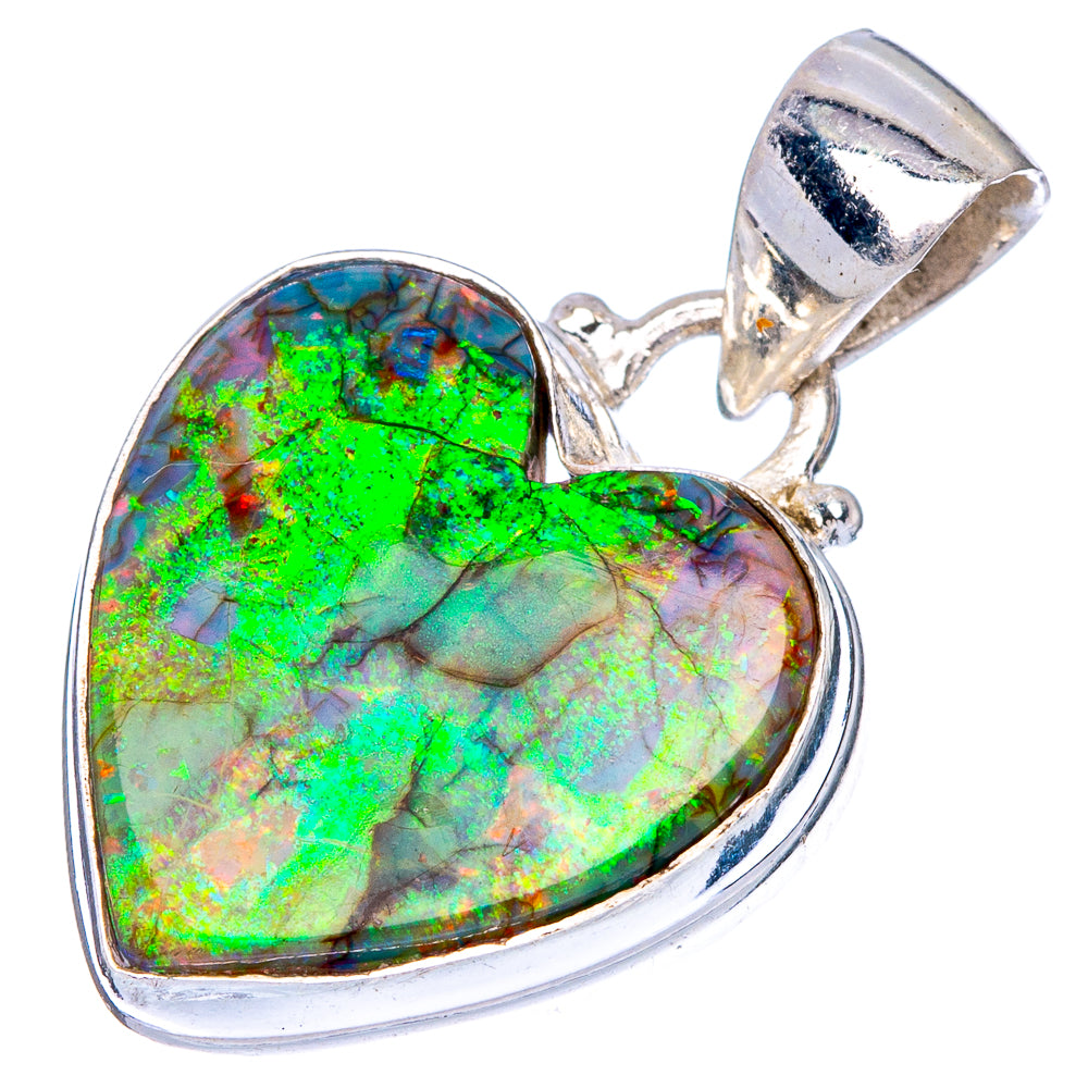 Rare Sterling Opal Pendant 1 1/8" (925 Sterling Silver) P40637