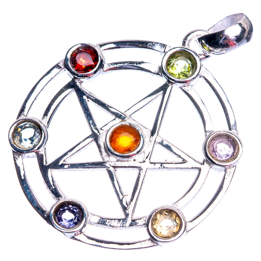 Chakra Star Dainty Pendant 1 3/8" (925 Sterling Silver) P39137