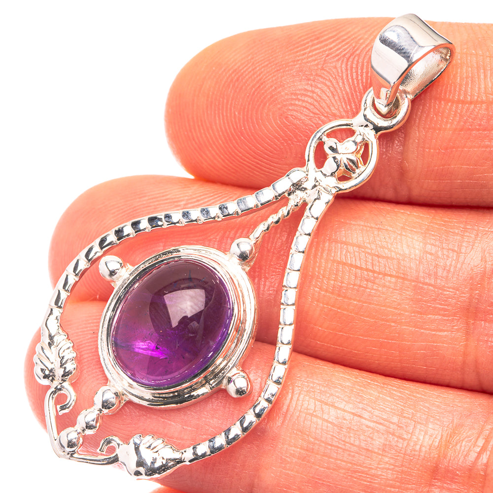 Premium Signature Amethyst Pendant 2" (925 Sterling Silver) P38788