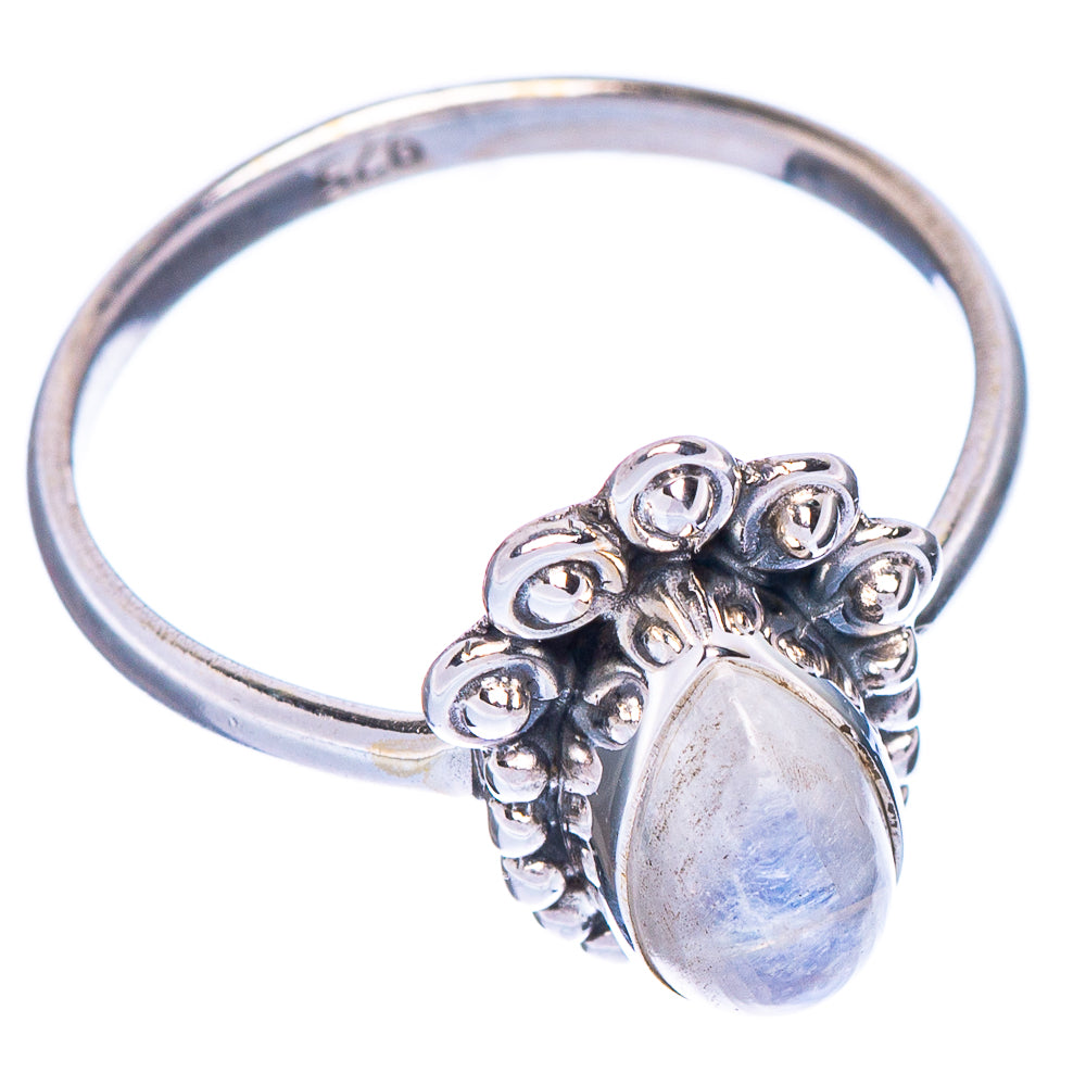 Rainbow Moonstone Dainty Ring Size 5.5 (925 Sterling Silver) R1031