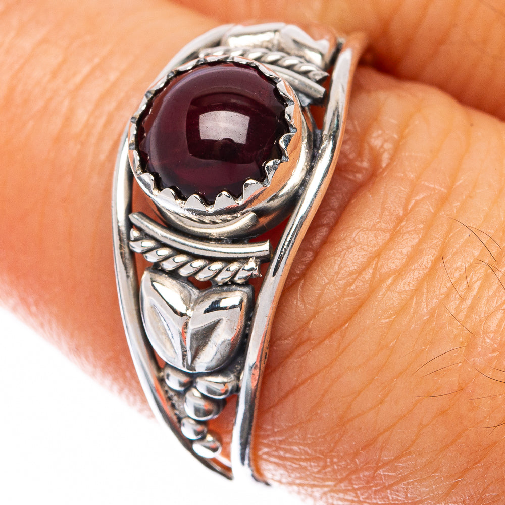 Garnet Dainty Ring Size 8.5 (925 Sterling Silver) R145037