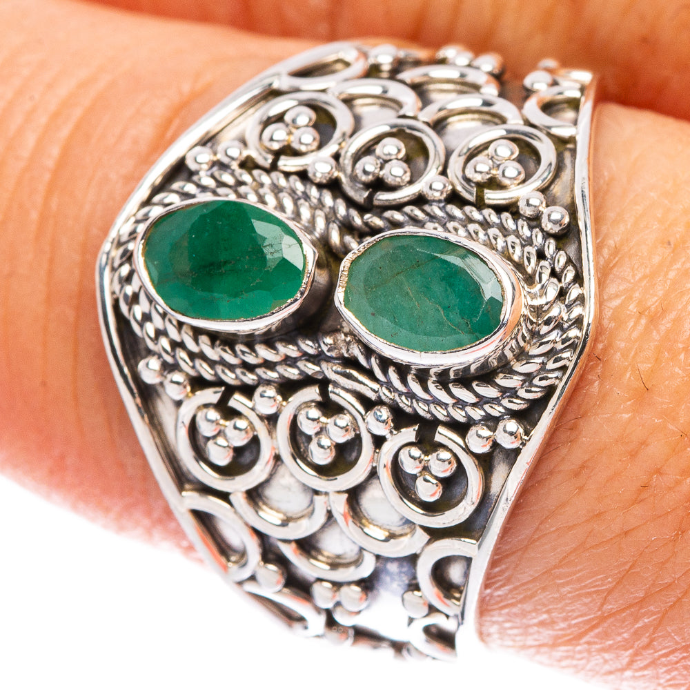 Rare Zambian Emerald Ring Size 8.75 (925 Sterling Silver) R146816