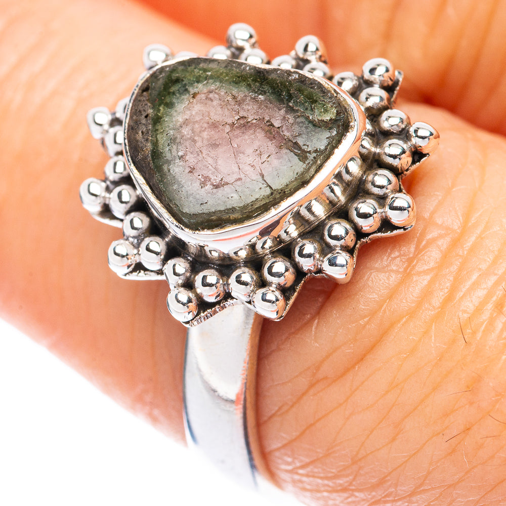 Rare Watermelon Tourmaline Ring Size 8 (925 Sterling Silver) R2100