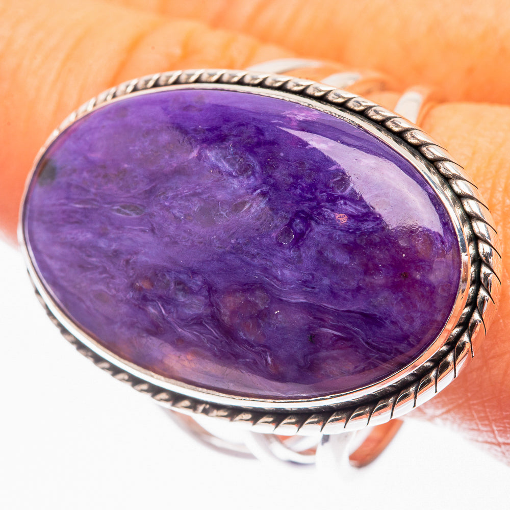 Large Charoite Ring Size 13 (925 Sterling Silver) R142207