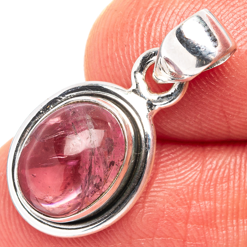 Rare Pink Tourmaline Pendant 7/8" (.925 Sterling Silver)