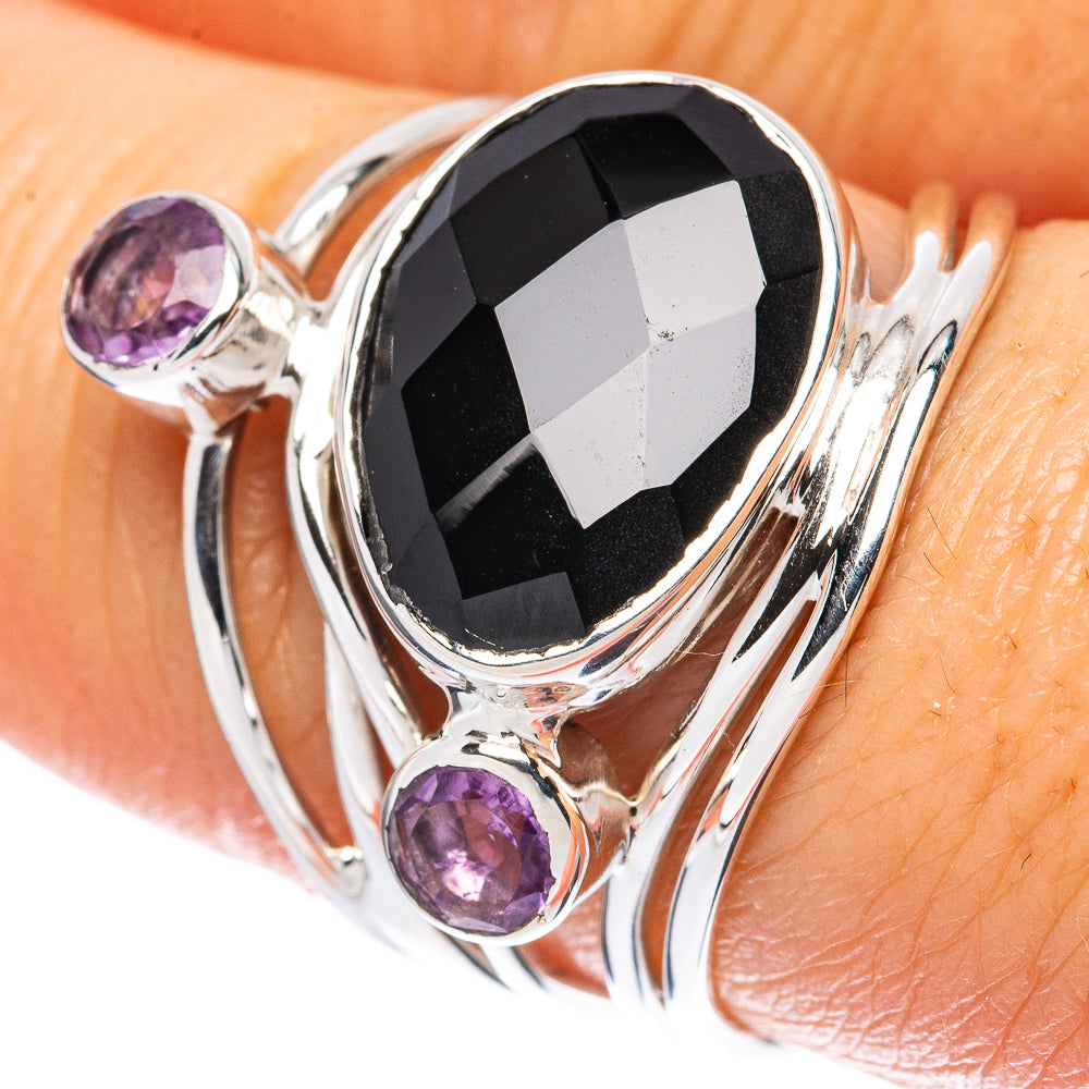 Asc Premium Black Onyx, Citrine Ring Size 7.75 (925 Sterling Silver) R3479