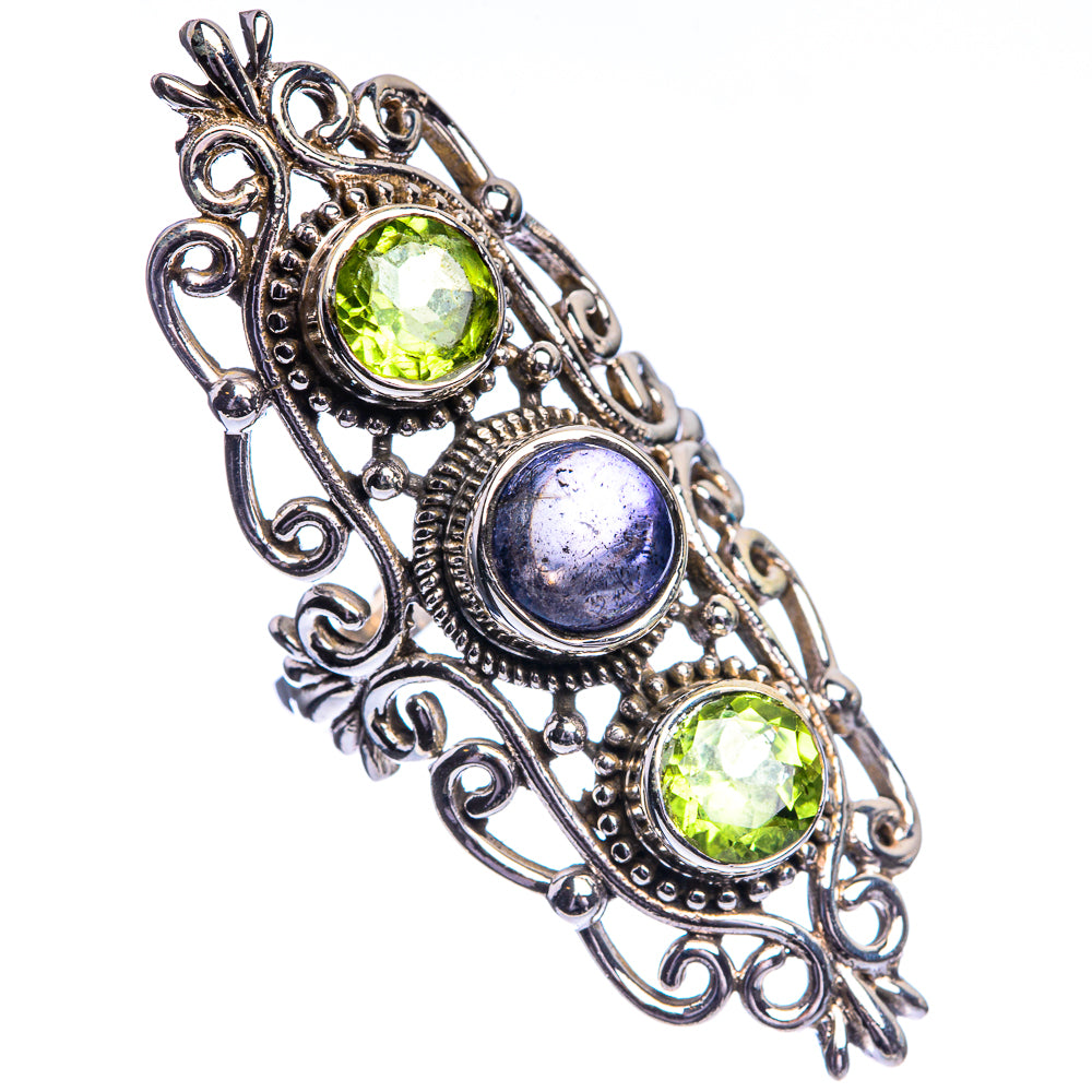 Large Tanzanite, Peridot Ring Size 5.5 (925 Sterling Silver) R144214