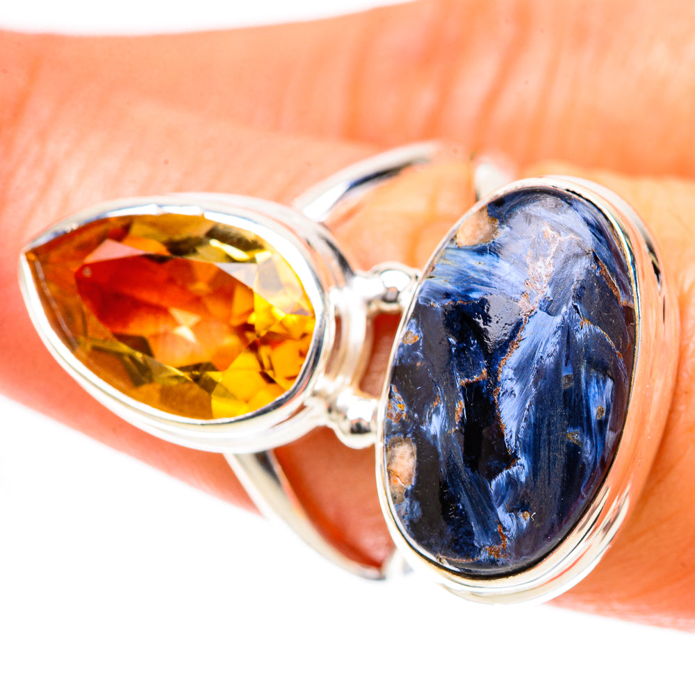 Large Pietersite, Citrine Ring Size 7.25 (925 Sterling Silver) RING137994