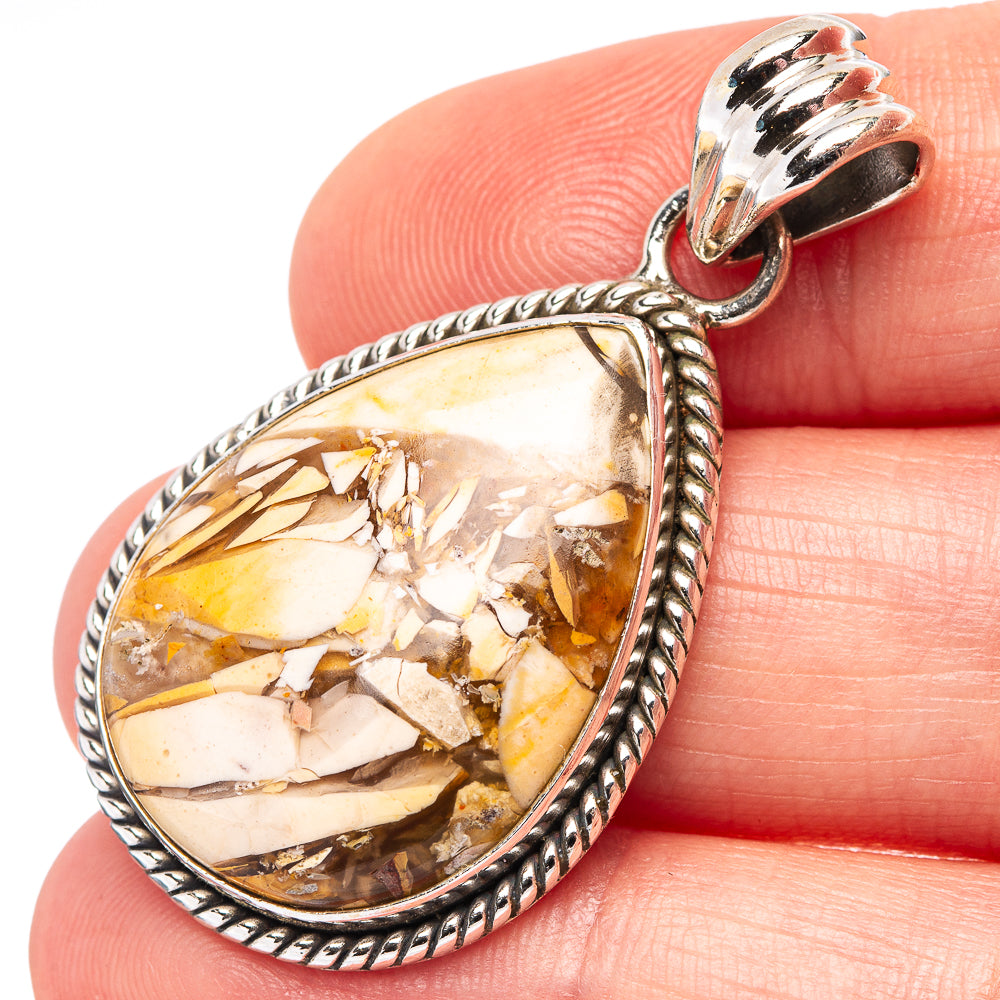 Brecciated Mookaite Pendant 1 5/8" (.925 Sterling Silver)