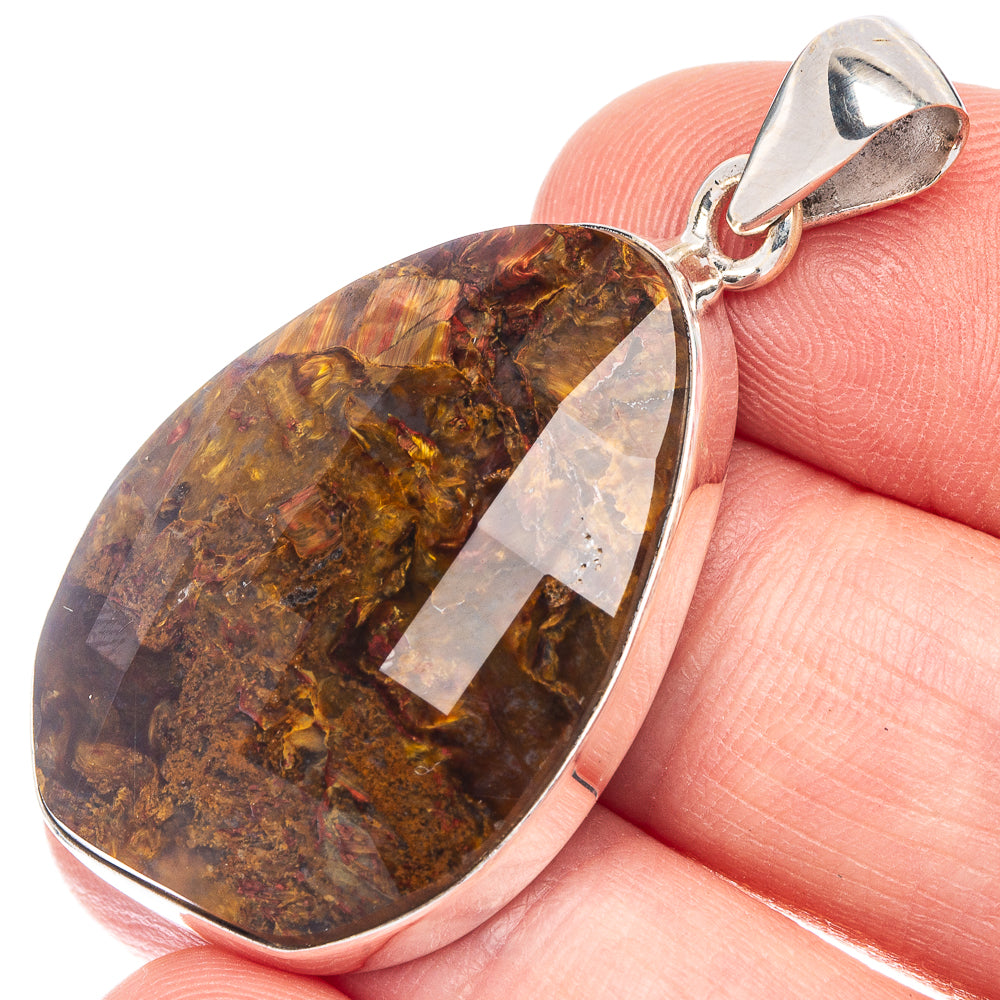 Golden Pietersite Pendant 1 5/8" (925 Sterling Silver) P44636