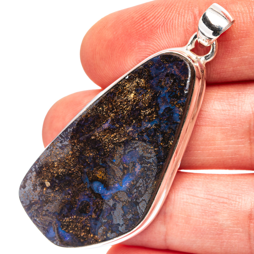 Premium Boulder Opal Pendant 2 1/8" (.925 Sterling Silver)