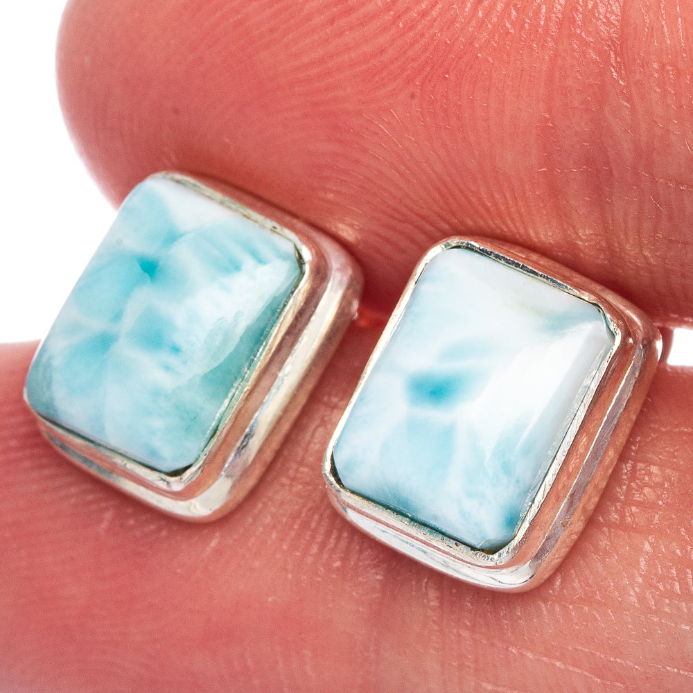 Larimar Earrings 3/8" (925 Sterling Silver) E433507